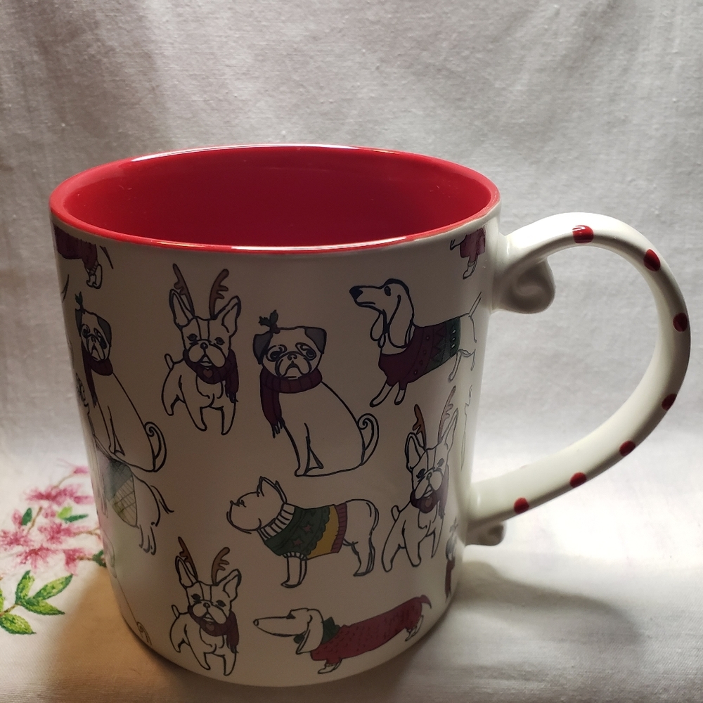 Beautiful Spectrum Designz Holiday Dog Mug With Red Interior